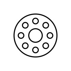 Alloy wheel outline icons, minimalist vector illustration ,simple transparent graphic element .Isolated on white background