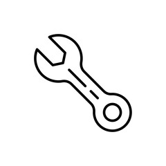 Wrench outline icons, minimalist vector illustration ,simple transparent graphic element .Isolated on white background