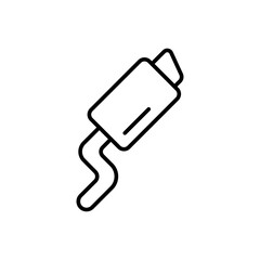 Exhaust pipe outline icons, minimalist vector illustration ,simple transparent graphic element .Isolated on white background