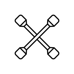 Car wrench outline icons, minimalist vector illustration ,simple transparent graphic element .Isolated on white background