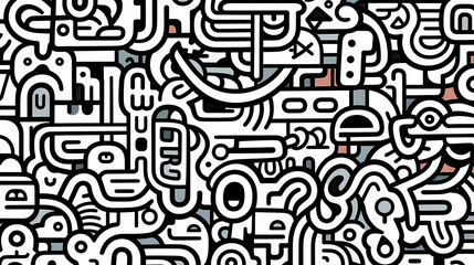 Abstract seamless doodle background, artistic background