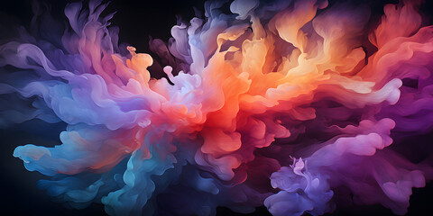 Fototapeta premium Colorful Smoke Background. Iridescent Festival Background Illustration