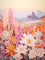 Blooming Desert Florals: Artistic Interpretations of Abstract Landscape and Desert Flowers