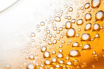 Blurred beer bubbles on photo edge.