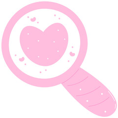 Pink magnifying glass doodle 