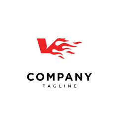 Letter V Flames logo icon vector template.eps