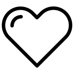 heart icon, concept of love, linear icon thin black line