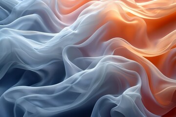 Obraz premium Texture, background, gradient frosted glass, flowing, transparent, elegant curves, coconut milk and peach fuzz pantone colors 