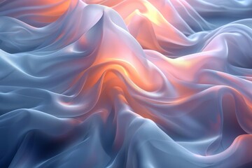 Obraz premium Texture, background, gradient frosted glass, flowing, transparent, elegant curves, coconut milk and peach fuzz pantone colors 