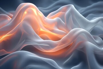 Obraz premium Texture, background, gradient frosted glass, flowing, transparent, elegant curves, coconut milk and peach fuzz pantone colors 