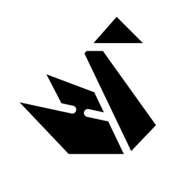 Origami bird vector icon. animal illustration sign. asian symbol. 