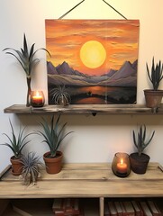 Bohemian Desert Sunsets - Beach Scene Painting - Rustic Wall Decor - Valley View