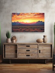 Bohemian Desert Sunsets Canvas Print - Modern Landscape Wall Art