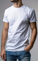 white man t-shirt for mockup design