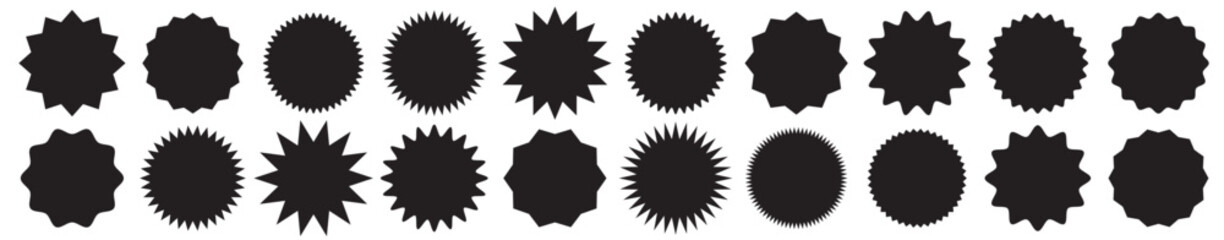 Fototapeta premium Set of starburst, sunburst badges. Design elements - best for sale sticker, price tag, quality mark. Flat vector illustration isolated on white background