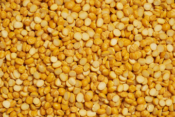 top view flat lay close up split bengal gram or chana dal food background texture