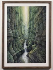 Cascading Canyon Rivers: Majestic Depths and Serene Paths in Striking Landscape Print