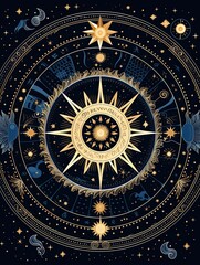 Obraz premium Celestial Zodiac Constellations: Stellar Wall Art and Star Sign Patterns.