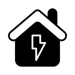 House Energy solid glyph icon