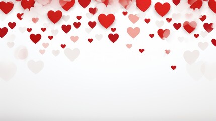 background with red hearts in line, valentines day concept