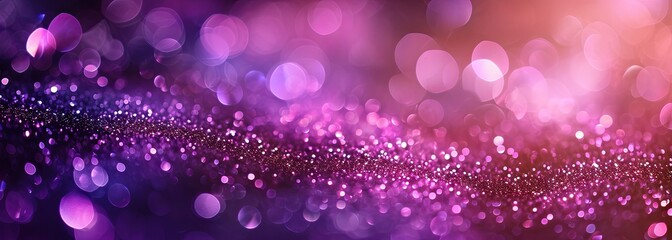 Purple glitter and bokeh background