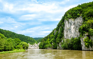 Fototapeta na wymiar Danube Gorge, Donaudurchbruch, Weltenburg, Germany, Europe.