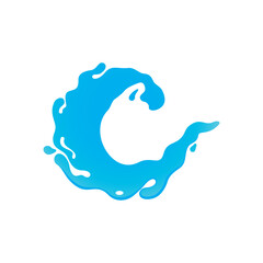 Water Letter C Logo Design concept