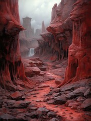 Crimson Badlands Scenes: Eroded Landscapes Unveiling Nature's Raw Beauty