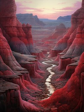 Crimson Badlands Vistas: Scenic Prints of Unique Formations