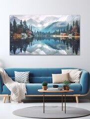 Crystal Clear Alpine Lakes Canvas Print: Reflective Lakeview Artwork