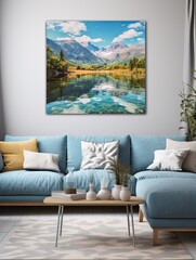 Crystal Clear Alpine Lakes: Reflective Beauty Canvas Print