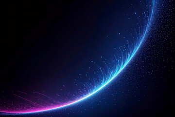 dots flow particles on abstract blue background, hi-tech and big data background design