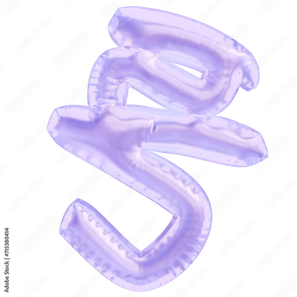 Poster abstract shape 3d isolated element, inflated balloon glossy material