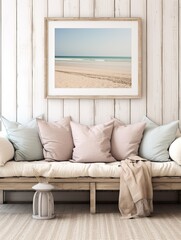 Dreamy Pastel Beaches Rustic Wall Decor - Farmhouse Beach Vintage Art Print