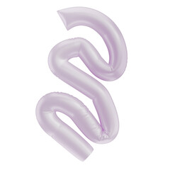 Abstract shape 3D isolated element, inflated balloon glossy material