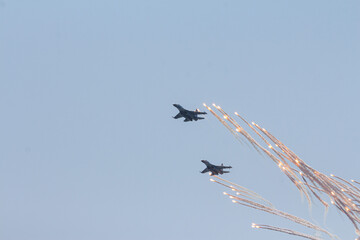 A Fighter planes of the Naval Forces of Ukraine at a military parade in the city of Odesa. Ukraine. August 24, 2021