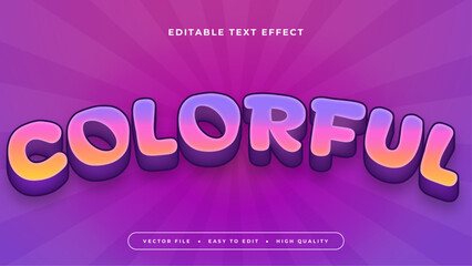 Colorful colourful colorful 3d editable text effect - font style. Colorful text style effect