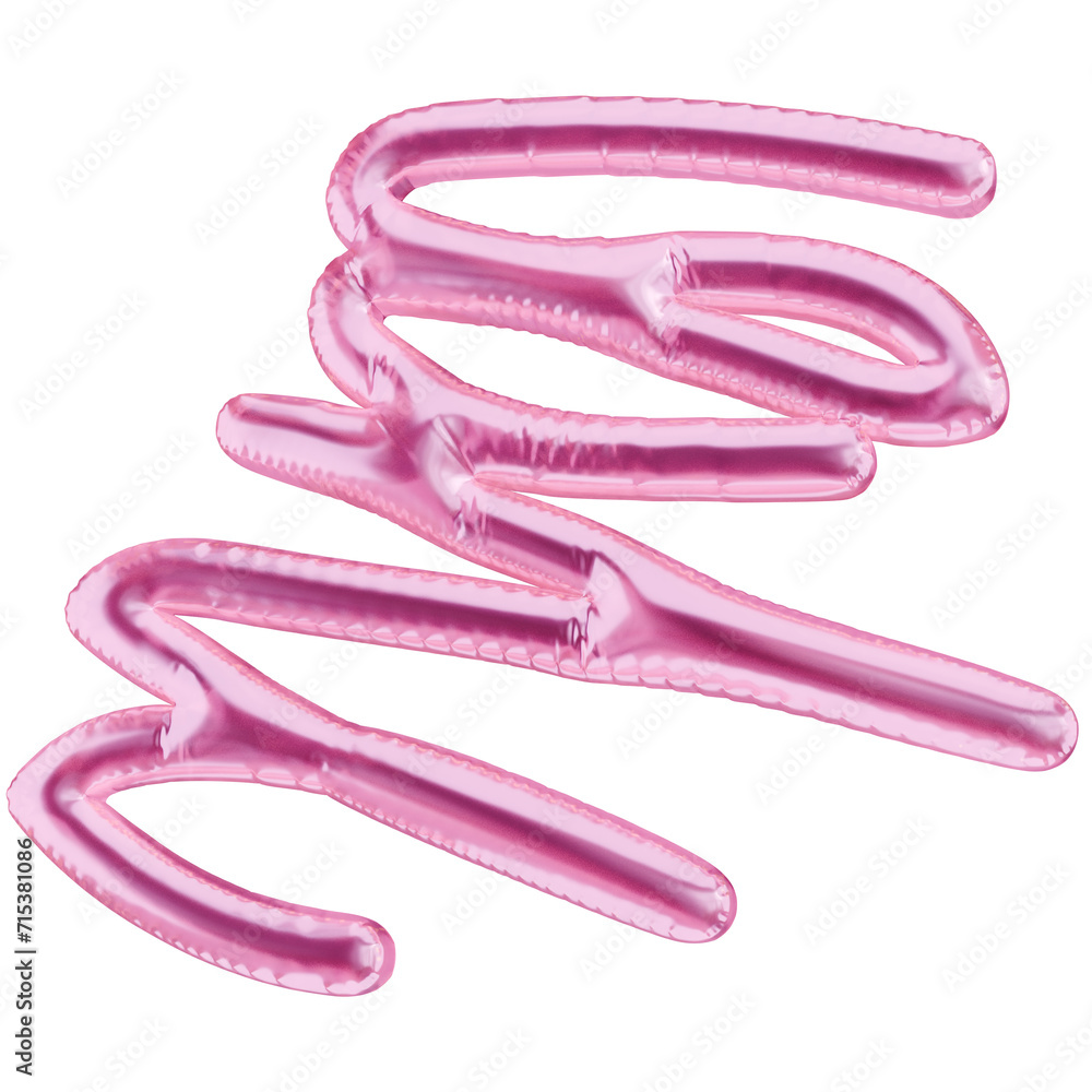 Poster abstract shape 3d isolated element, inflated balloon glossy material