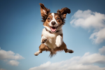 Dog jumping in the air. Generated Ai