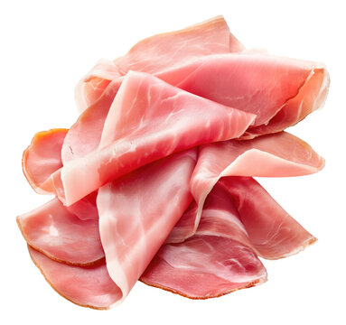 Pork ham slices isolated.
