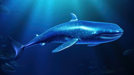 Naklejka premium shark on blue background