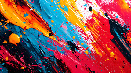 Abstract Paint Strokes and Splatter