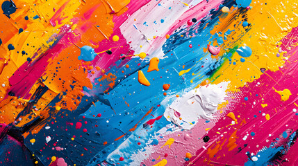 Abstract Paint Strokes and Splatter