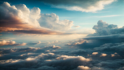 Whimsical Sky: Cloudscape Fantasia Weaving Tales in the Azure Atmosphere