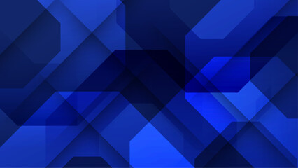 Fototapeta premium Blue minimal and modern geometric shape abstract background. Blue presentation background design for poster, flyer, banner, wallpaper, business card, report