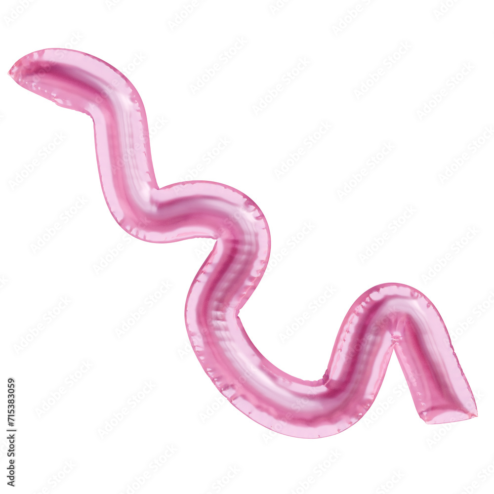 Poster abstract shape 3d isolated element, inflated balloon glossy material