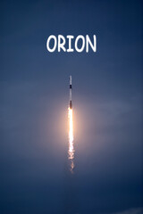 Launch of Nasa Orion Multi-Purpose Crew Vehicle at Dusk. Elements of this image are furnished by...