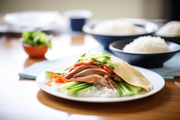 peking duck with steamed rice