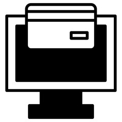 Online Pay solid glyph icon