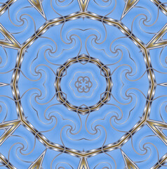 Abstract  geometric background. Dynamic shapes composition. Seamless pattern with symmetric geometric ornament. Ornamental mosaic texture